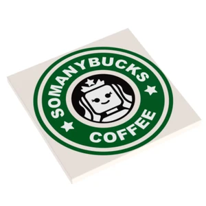 Big Somanybucks Coffee Sign (6x6 Tile) - B3 Customs made using LEGO parts - Picture 1 of 1