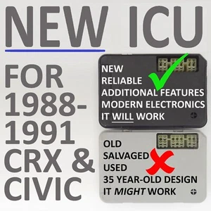 NEW ICU 1988-1991 "EF" Honda Civic CRX Added Features $159 After $30 Core Refund - Picture 1 of 10
