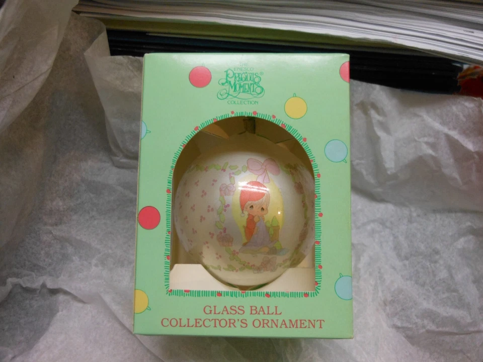 Precious Moments Enesco "Baby's 1st Christmas" 1992 bola de vidrio adorno NUEVO Foto 1 de 1