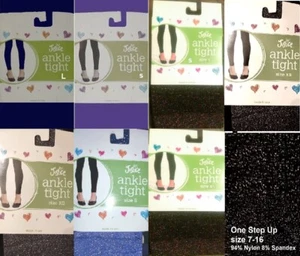 NEW JUSTICE Girls Ankle Tights NAVY & Multicolor Sparkle Blue Grey XS S M L USA - Picture 1 of 17