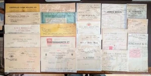 1901–1950s Lot of 20 British Business Receipts Northampton Birmingham Nottingham - Picture 1 of 6