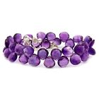 Natural Amethyst Bracelet Pear Faceted Beads Sterling Silver February Birthstone