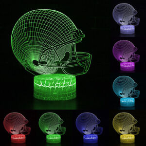 Remote Touch 3D LED Night Light Rugby Football Color Table Lamp Kids Xmas Gift