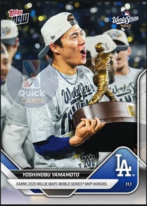 Yoshinobu Yamamoto (Willie Mays MVP) - 2025 MLB Topps NOW® - Card 926 *PRE-SALE* - Picture 1 of 2
