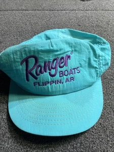 Vtg Ranger Boats•Teal•Iridescent•Summer Hat •Snapback - Picture 1 of 3