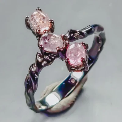 Anillo de turmalina natural hecho a mano de plata de ley 925 tamaño 5,75/R439190 Foto 1 de 4