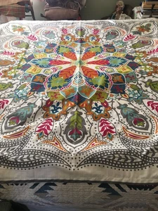 World Market Shower Curtain "Andana" Medallion BOHO 72" x 72" Cotton & Poly - Picture 1 of 8