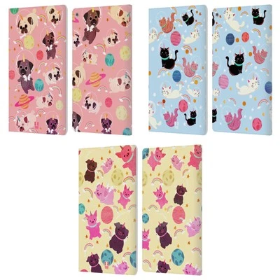 HEAD CASE DESIGNS SPACE UNICORNS LEATHER BOOK WALLET CASE COVER FOR AMAZON FIRE - Image 1 of 4