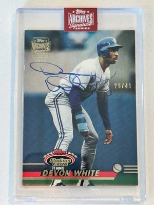 2023 Topps Archives Signature Series Devon White Stadium Club Auto /41 Blue Jays - Image 1 of 2