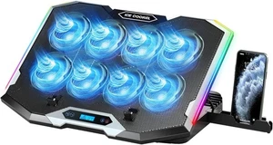 ICE COOREL Almohadilla de enfriamiento para computadora portátil para juegos con 8 ventiladores, 8 negro - Imagen 1 de 7