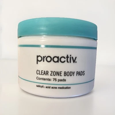 Almohadillas corporales Proactiv Clear Zone 75 almohadillas ácido salicílico medicamento para el acné EXP 04/2026 Foto 1 de 3