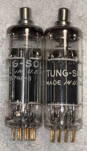 Pair Bendix Tung Sol 7757 Gold Pin Power Beam TE-81 3-Mica Tubes - Picture 1 of 4