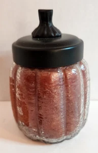 Glass Pumpkin Jar Candle with Metal Lid, never used, very nice smells great! - Picture 1 of 5