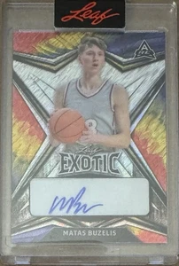 2022-23 Leaf Exotic MATAS BUZELIS Auto Parrot Shimmer Prizm 5/5 Rookie Bulls - Picture 1 of 2