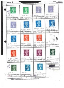 GREAT BRITAIN CLEAR RCP* 5 PAGES near 100 STAMPS** cat $50.+ USED LOT 303-59-G5 - Bild 1 von 5