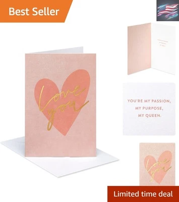 Elegante tarjeta de amor con acento de bronce - perfecta para aniversarios y cumpleaños Foto 1 de 4