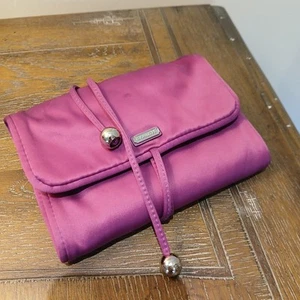 Coach Satin Jewelry Roll Travel Pouch Purple - Picture 1 of 5