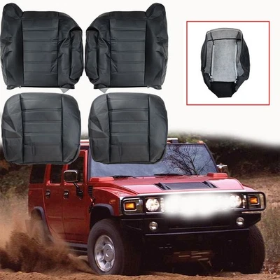 For 2003 2004 2005 2006 2007 Hummer H2 SUV SUT Leather Seat Cover Black - Image 1 of 4