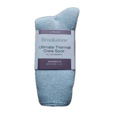Brookstone - Calcetín térmico para mujer - azul claro, cálido y acogedor Foto 1 de 4