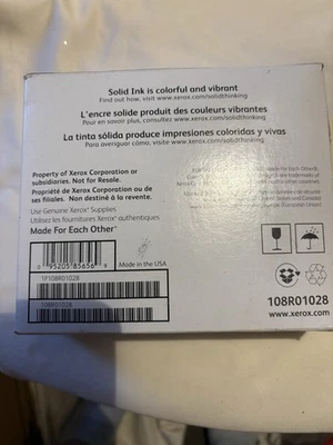 Xerox 108R00952 Yellow Solid Ink Cartridge ColorQube 8870 8880 Box Is Banged Up - Image 1 of 2