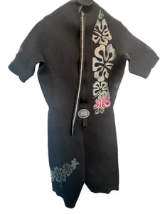 HO Black/Pink Warm NEOPRENE SHORTY WETSUIT Summer Surf Beach Water Ski Women's 6 - Picture 1 of 5