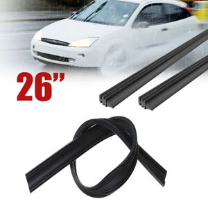 2x 26" 6mm Silicone Car Bus Windshield Frameless Wiper Blade Refill Accessories,