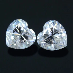 Natural D Color VVS1 Certified Excellent Cut 9x9 MM Heart Pair White Diamond - Picture 1 of 4