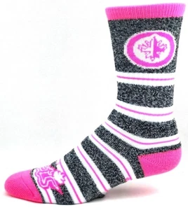Calze girocollo Winnipeg Jets Hockey a righe melange rosa e grigio - Foto 1 di 3