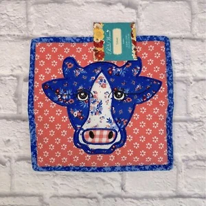 Pionierin Frau gesteppt Blumen Kuh Quadratisch Ofen Untersetzer Baumwolle waschbar Küche - Bild 1 von 7