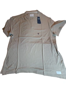 Hollister Mens XL Extra Lg Beige Relaxed Fit Short Sleeve Henley Shirt New W Tag - Picture 1 of 20