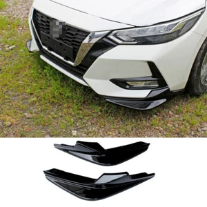 Parachoques delantero negro brillante para Nissan Sentra Sylphy 2020-2022 alerón lateral - Imagen 1 de 7