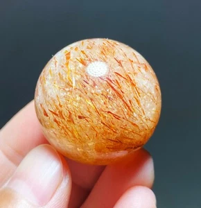 28,8 mm Natürlich Rot Kupfer Rutiliert Kristall Rund Perlen Kugel Heilung C612 - Bild 1 von 17