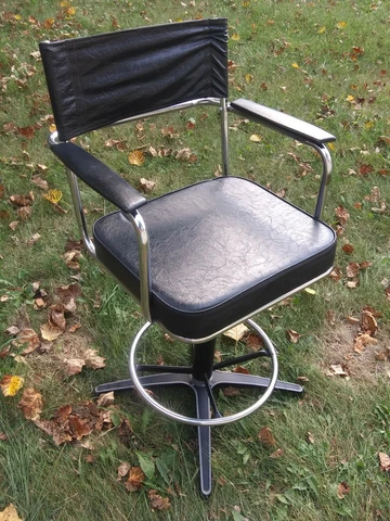 Vintage MId Century Modern Directors Chair Style Stool Barstool by Comfort Lines Cover
