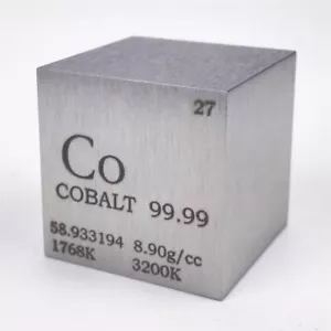 Cubo de cobalto (Co) serie “elementos metálicos”, 144,5 gramos. Grabado láser - Imagen 1 de 5