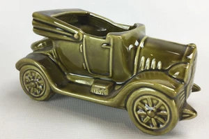 Maceta convertible vintage de cerámica para automóvil antiguo verde oliva  - Imagen 1 de 10