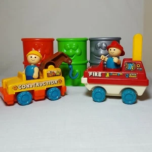 Vintage 90's Lil’ Playmates Construction Set 2 Figures, 2 Vehicles - Picture 1 of 7