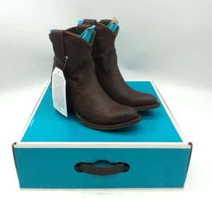 Stivali da cowboy cowgirl Lane PJ Cognac in pelle marrone - taglia 5 - nuovi con scatola - Foto 1 di 19