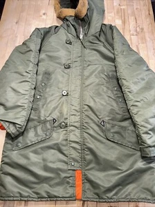 Vintage K Mart Fishtail Parka Jacke Mantel Kapuze Nylon wasserabweisend Medium - Bild 1 von 11