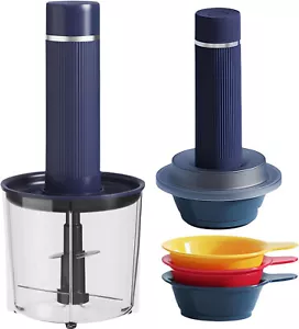Mini Chopper Set with One 800ml Big Cup & Three 100ml Small Bowls, Two 4-Blade - Picture 1 of 9