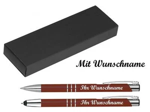 Schreibset mit Namensgravur - Touchpen Kugelschreiber+Kugelschreiber - bordeaux - Bild 1 von 5