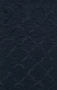 Blue Quaterfoil Trellis Print Transitional Area Rug Geometric DV8 - Picture 1 of 35