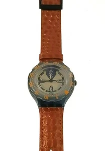 Vintage Swatch Scuba Starflash SDM103 anno 1994 cinturino pelle Nuovo  - Imagen 1 de 3