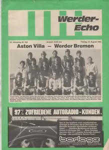 Aug 82 WERDER BREMEN v ASTON VILLA friendly - Picture 1 of 1