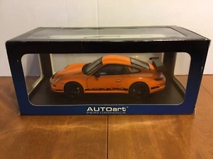 Stunning 1:18 AUTOART Porsche 997 GT3 RS Orange W/Black Stripes (Model # 77991) - Picture 1 of 13