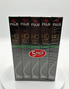 FUJI Nastri Vuoti VHS 6 Ore Alta Qualità T-120 HQ Nuovi Sigillati - Set di 5 - Foto 1 di 6