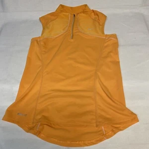 Nike Mujer Chaleco Pequeño Dri-Fit 1/4 Cremallera Pullover Naranja Ropa Activa - Imagen 1 de 7