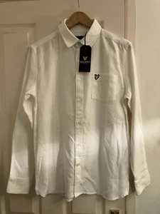 BNWT £75 Genuine Men's LYLE & SCOTT Vintage White Textured Thick Cotton Shirt, M - Picture 1 of 13