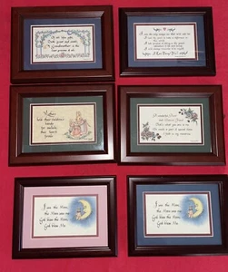 Kalligraphie Original Kunstwerk 6 Stück gerahmt W. VA Künstlerin Margie Jarrett 1990er - Bild 1 von 9