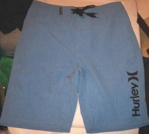 NEW Hurley sz 10 solid heather blue boys swim board shorts swimsuit - Picture 1 of 2