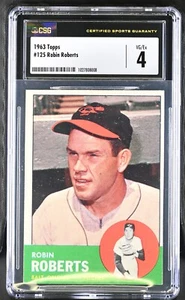 1963 Topps #125 Robin Roberts Baltimore Orioles - CSG 4 VG/Ex - Picture 1 of 2